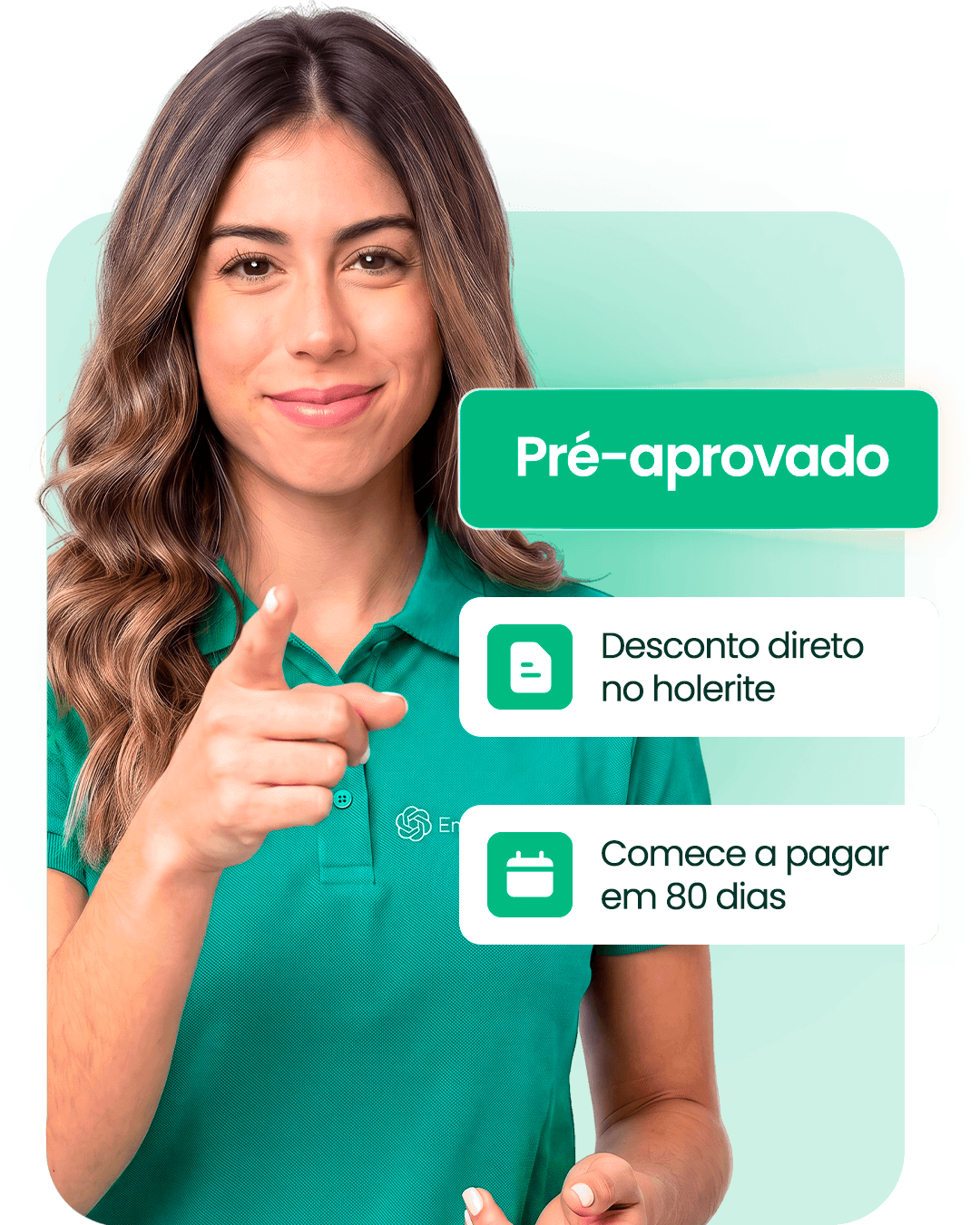 Atendente da EmprestiMoney apresentando as vantagens do crédito CLT